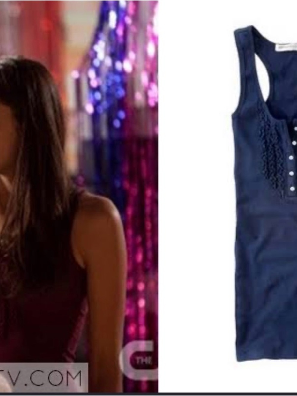 Aeropostale Navy Sleeveless Henley Tank